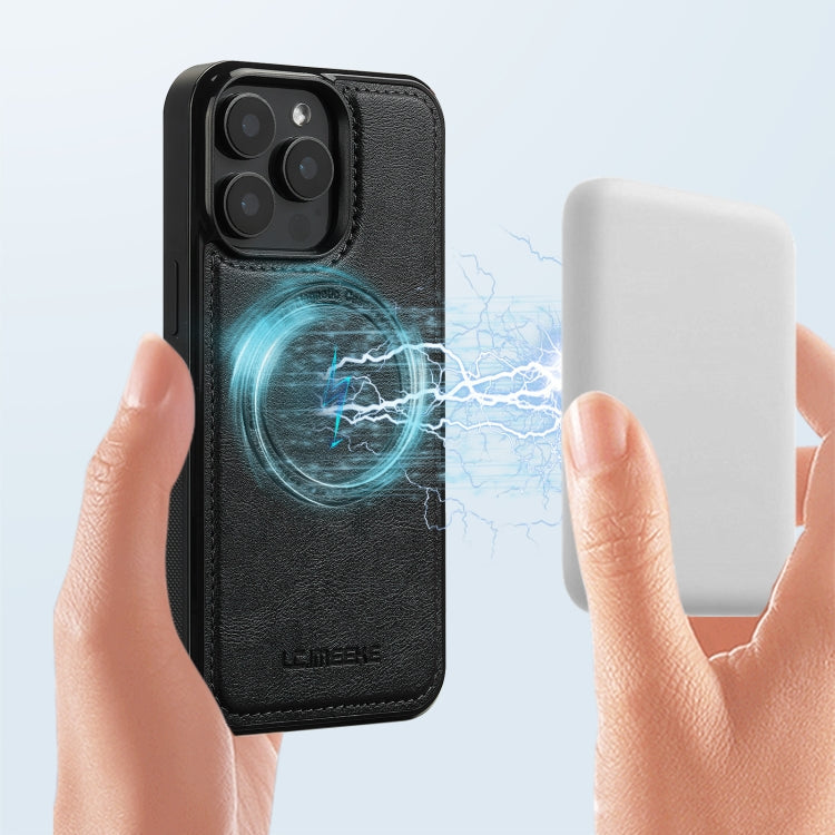 For iPhone 15 Pro Max LC.IMEEKE Magsafe Phone Case(Black)