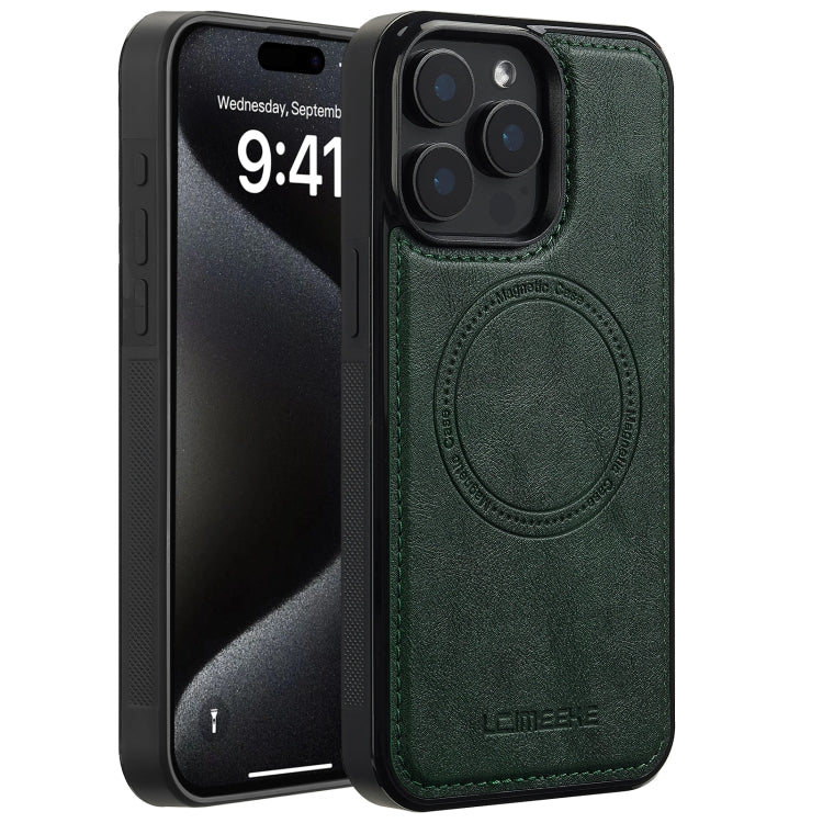 For iPhone 15 Pro Max LC.IMEEKE Magsafe Phone Case(Green)