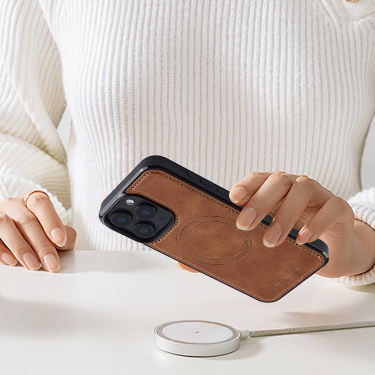 For iPhone 15 Pro LC.IMEEKE Magsafe Phone Case(Brown)