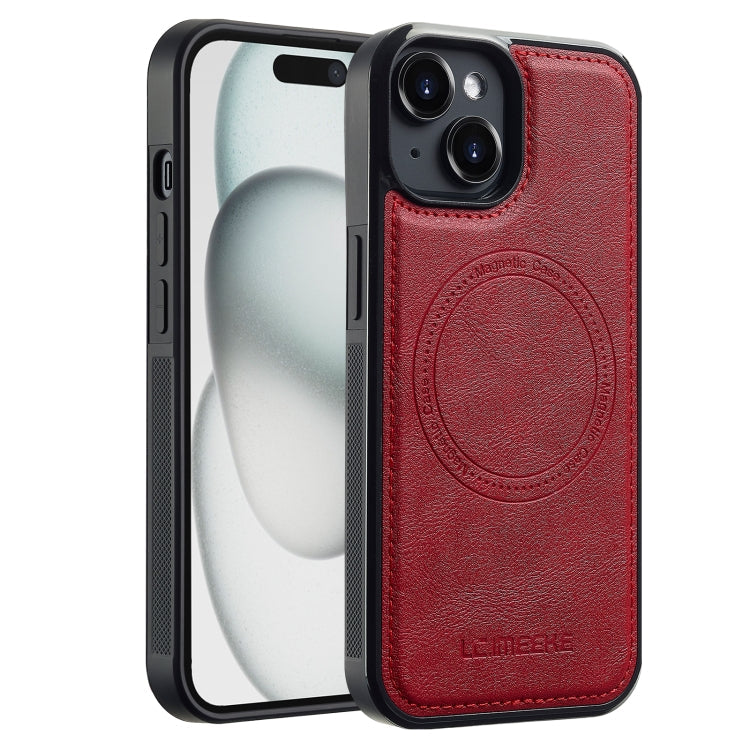 For iPhone 15 LC.IMEEKE Magsafe Phone Case(Red)