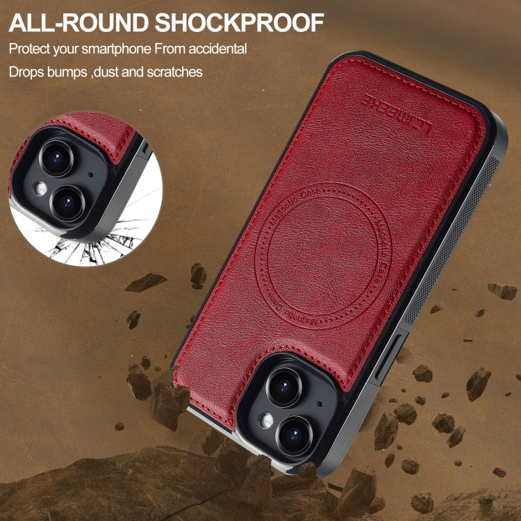 For iPhone 15 LC.IMEEKE Magsafe Phone Case(Red)