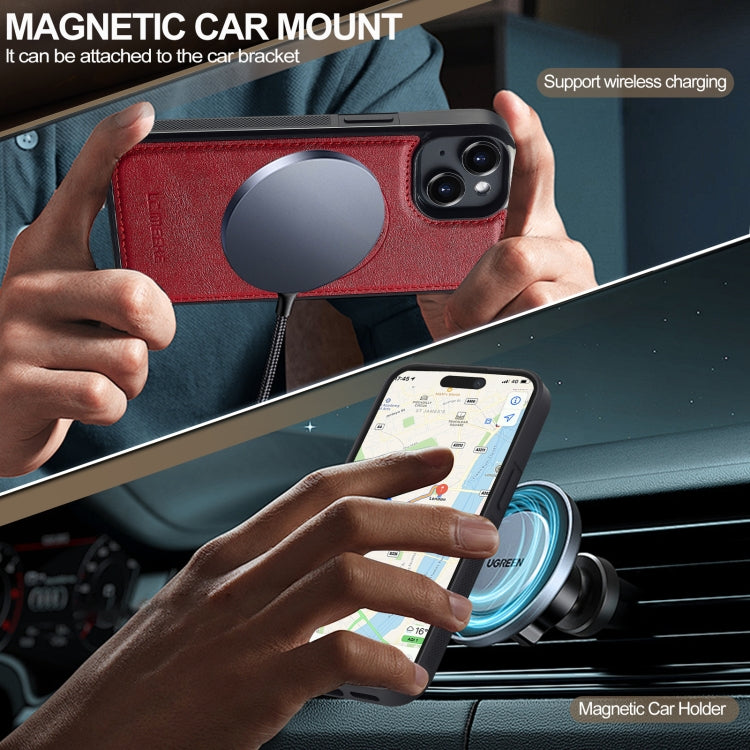 For iPhone 15 LC.IMEEKE Magsafe Phone Case(Red)