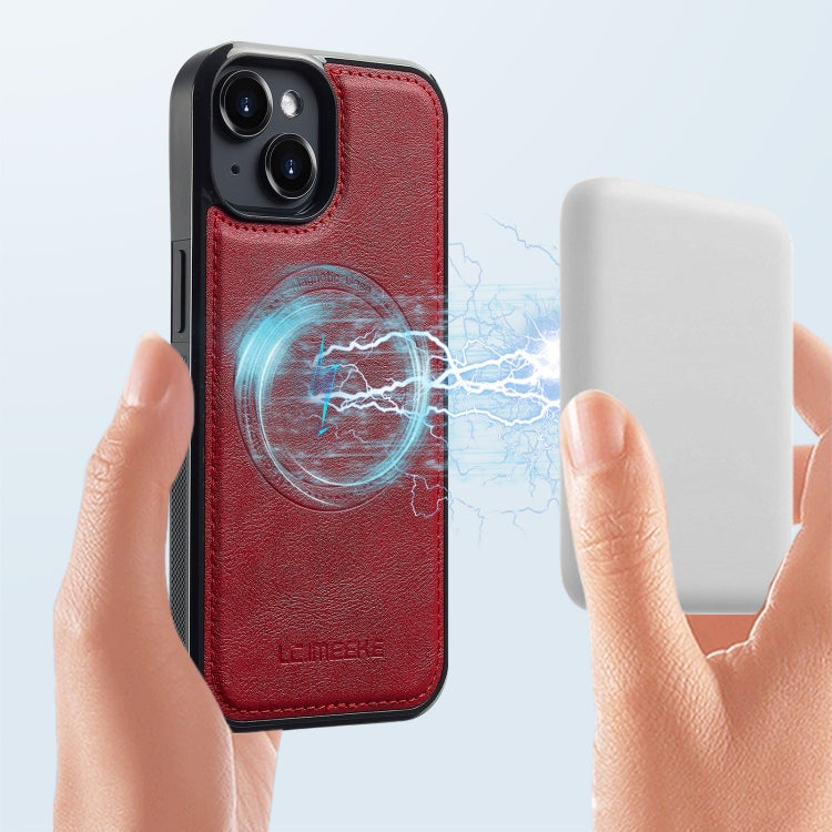 For iPhone 15 LC.IMEEKE Magsafe Phone Case(Red)