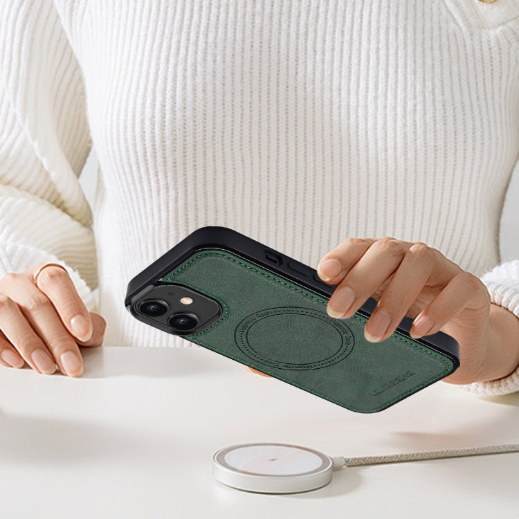 For iPhone 12 / 12 Pro LC.IMEEKE Magsafe Phone Case(Green)