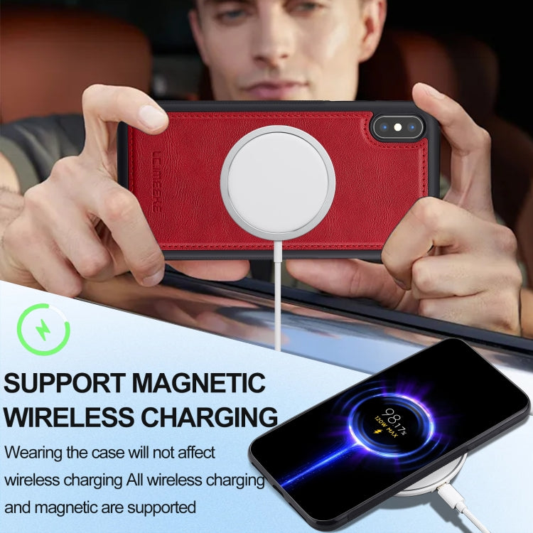 For iPhone XS Max LC.IMEEKE Magsafe Phone Case(Red)