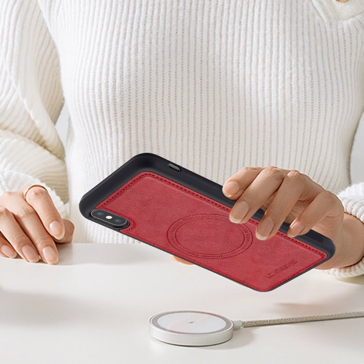 For iPhone XS Max LC.IMEEKE Magsafe Phone Case(Red)