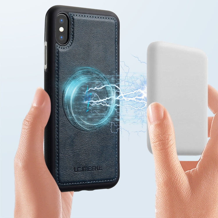 For iPhone XS Max LC.IMEEKE Magsafe Phone Case(Blue)