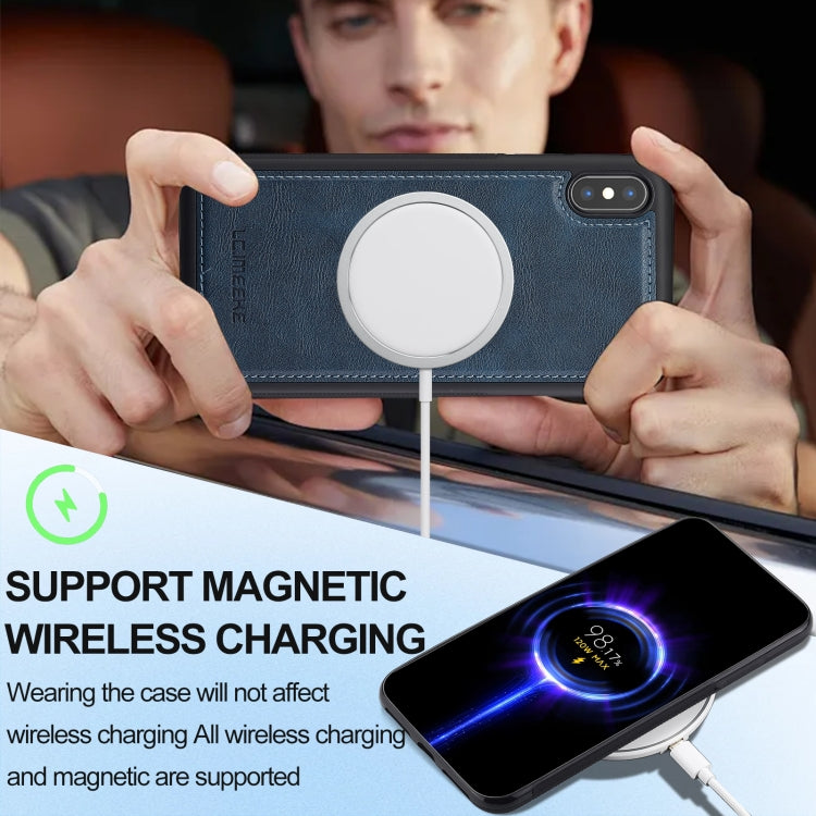 For iPhone XS Max LC.IMEEKE Magsafe Phone Case(Blue)