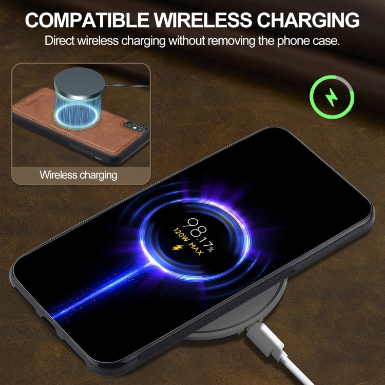 For iPhone XS Max LC.IMEEKE Magsafe Phone Case(Brown)