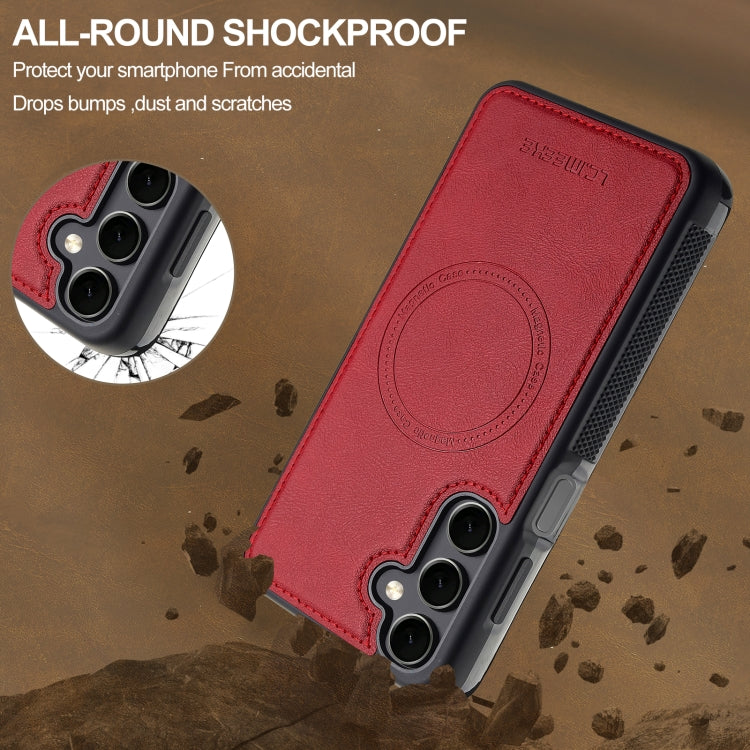 For Samsung Galaxy S23 FE 5G LC.IMEEKE Magsafe Phone Case(Red)