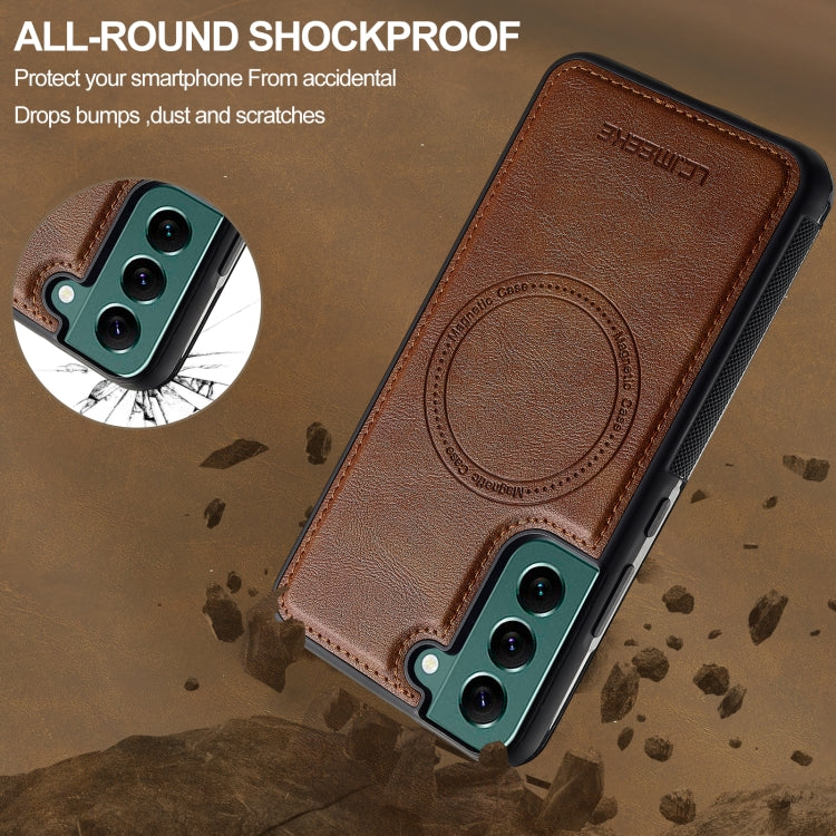 For Samsung Galaxy S21 5G LC.IMEEKE Magsafe Phone Case(Brown)