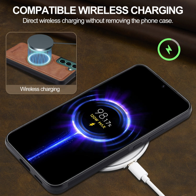For Samsung Galaxy S21 5G LC.IMEEKE Magsafe Phone Case(Brown)