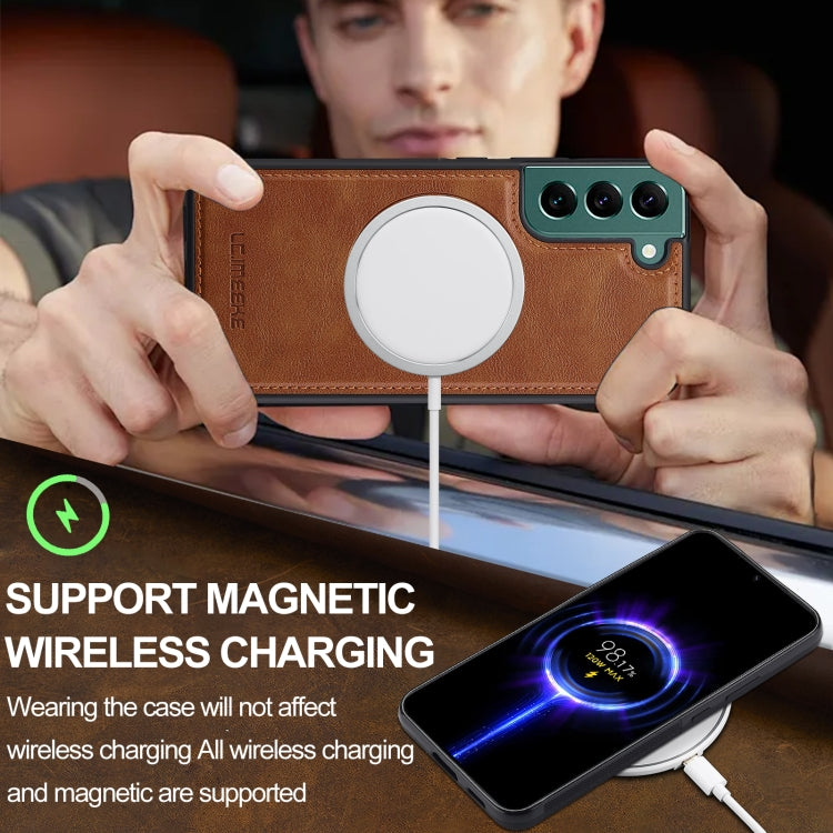 For Samsung Galaxy S21 5G LC.IMEEKE Magsafe Phone Case(Brown)