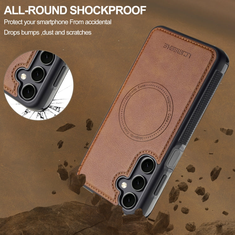 For Samsung Galaxy A16 5G LC.IMEEKE Magsafe Phone Case(Brown)