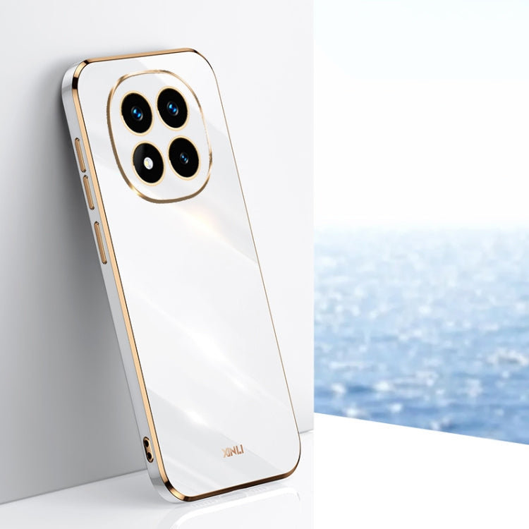 For Redmi Note 14 Pro+ 5G XINLI Straight Edge 6D Electroplate TPU Phone Case(White)