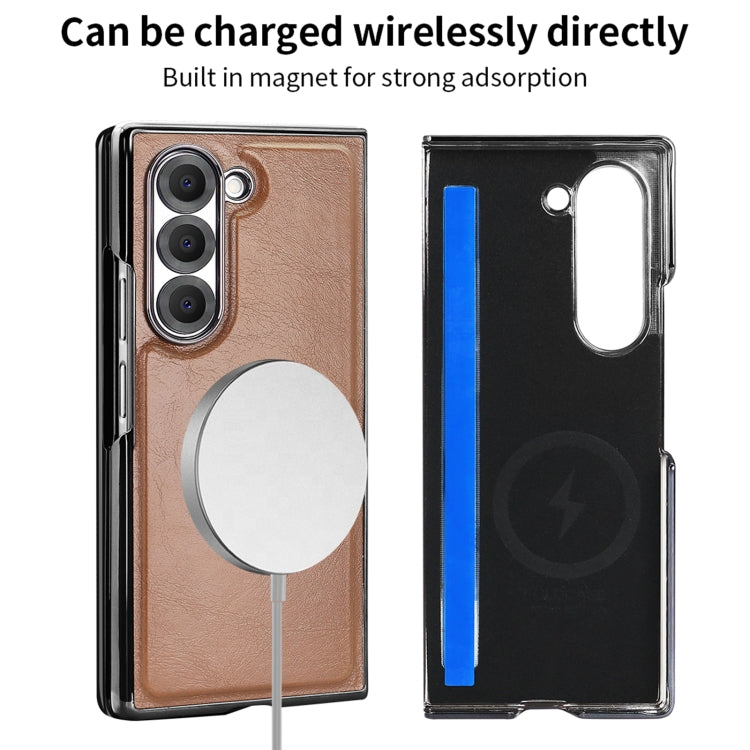 For Samsung Galaxy Z Fold6 VIETAO Integrated MagSafe PU Phone Case(Black)