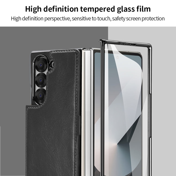 For Samsung Galaxy Z Fold5 VIETAO Integrated RFID MagSafe Detachable PU Phone Case(Brown)