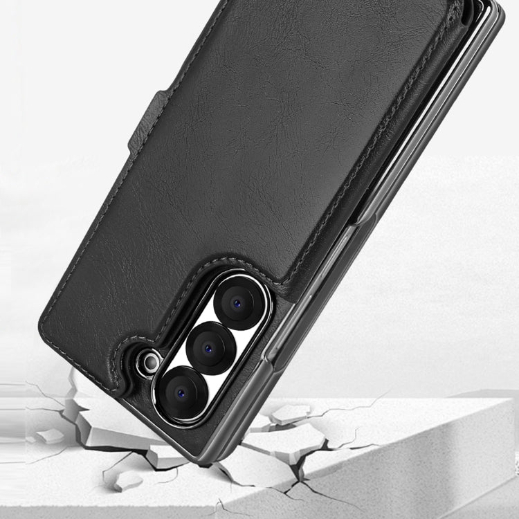 For Samsung Galaxy Z Fold5 VIETAO Integrated RFID MagSafe Detachable PU Phone Case(Brown)