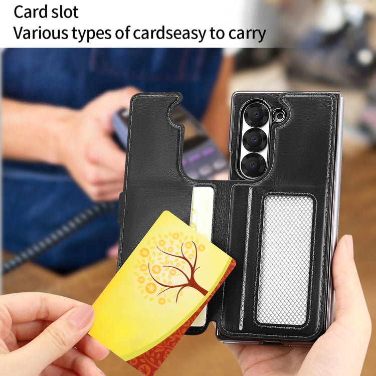 For Samsung Galaxy Z Fold5 VIETAO Integrated RFID MagSafe Detachable PU Phone Case(Brown)