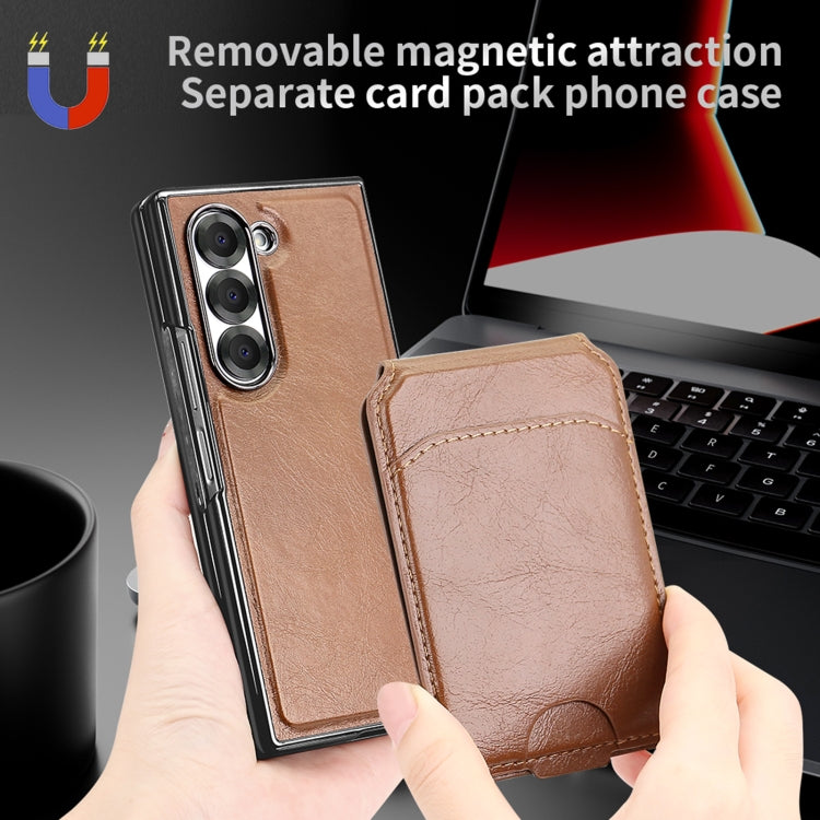 For Samsung Galaxy Z Fold6 VIETAO Integrated MagSafe RFID Detachable Card Bag PU Phone Case(Green)