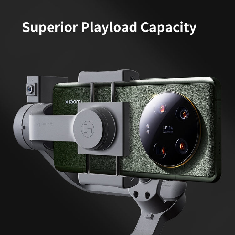 FUNSNAP Capture 5 Professional 3-Axis Handheld Gimbal Phone Live Stabilizer, Combo Version(Grey)