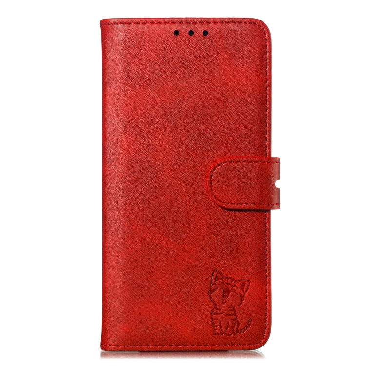 Embossed Happy Cat Pattern Horizontal Flip Leather Case with Holder & Card Slots & Wallet & Photo Frame, For iPhone 12 mini, For iPhone 12 / 12 Pro, For iPhone 12 Pro Max