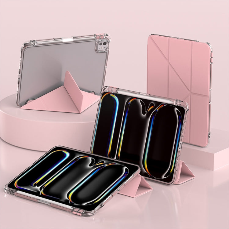 For iPad Pro 11 2025 / 2024 mutural Y-Shape Deformation Leather Tablet Case(Pink)