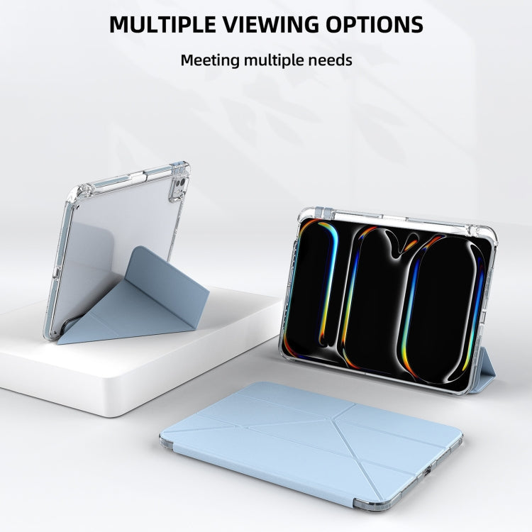 For iPad Air 13 2026 / 2024 / 2025 mutural Y-Shape Deformation Leather Tablet Case(Black)
