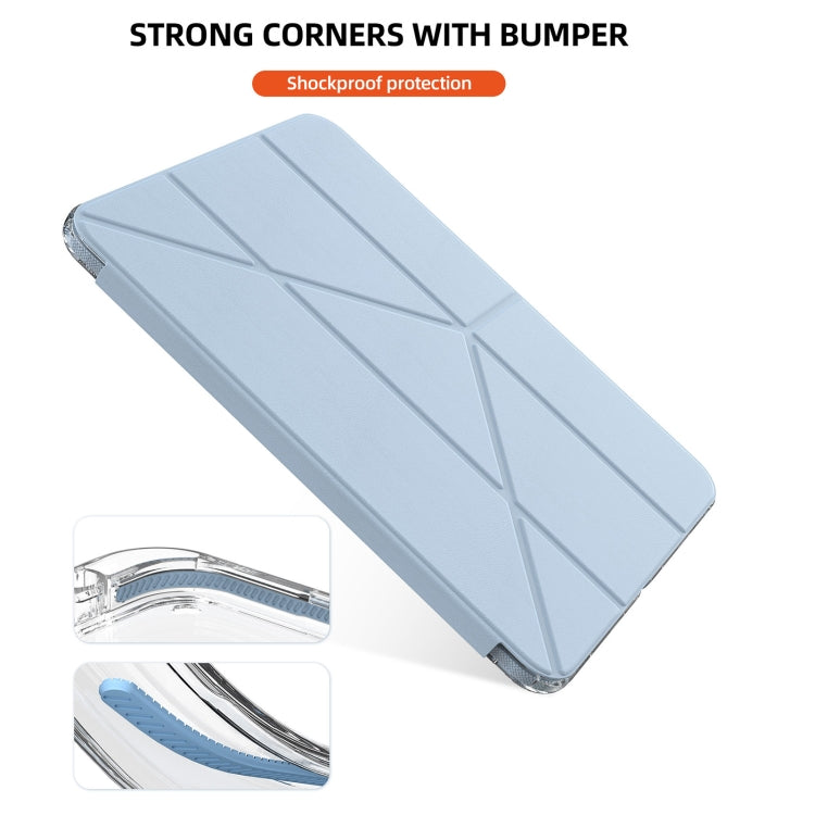 For iPad Air 11 2026 / 2025 / 2024 mutural Y-Shape Deformation Leather Tablet Case(Ice Blue)