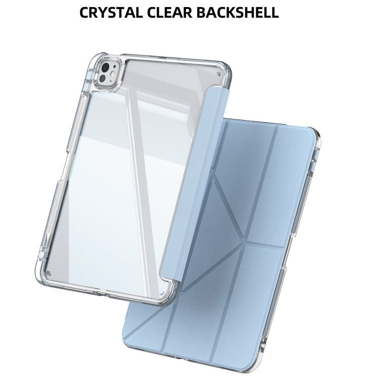 For iPad Air 11 2026 / 2025 / 2024 mutural Y-Shape Deformation Leather Tablet Case(Ice Blue)