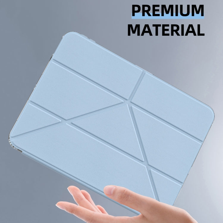 For iPad Air 13 2026 / 2024 / 2025 mutural Y-Shape Deformation Leather Tablet Case(Black)
