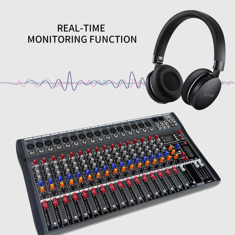 XTUGA CT160X 16-Channels Audio Mixer DJ Mixing Console with 48V Power Supply(AU Plug)