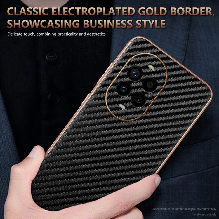 For Huawei nova 13 Pro AZNS Electroplated Edge Carbon Fiber Texture Phone Case(Blue)