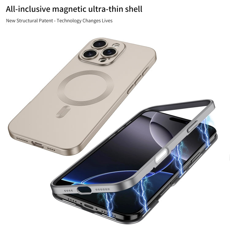 For iPhone 16 Pro Max GKK MagSafe Full Coverage Phone Case(Titanium Gray)