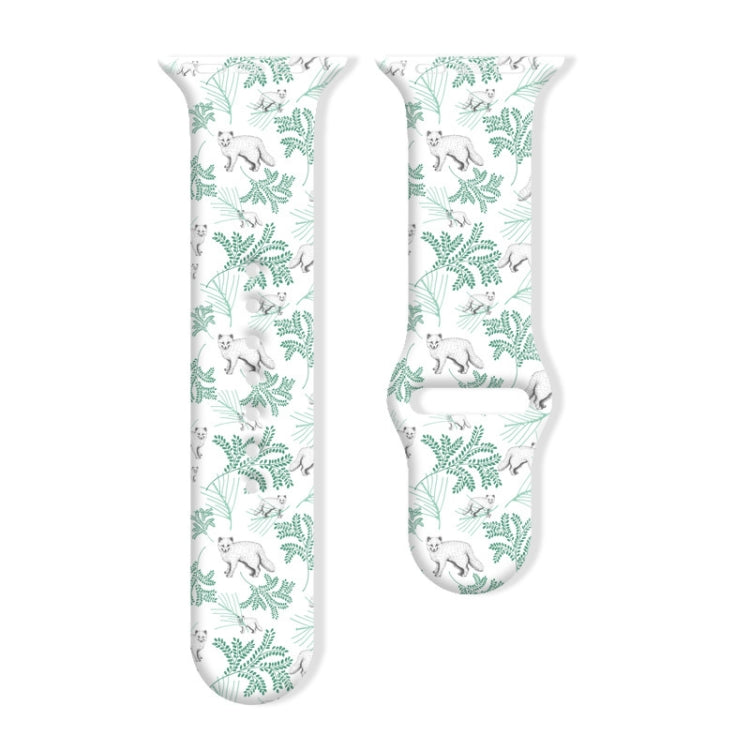 Christmas Pattern Reverse Buckle Silicone Watch Band, For Apple Watch 46mm / 49mm / 45mm / 44mm