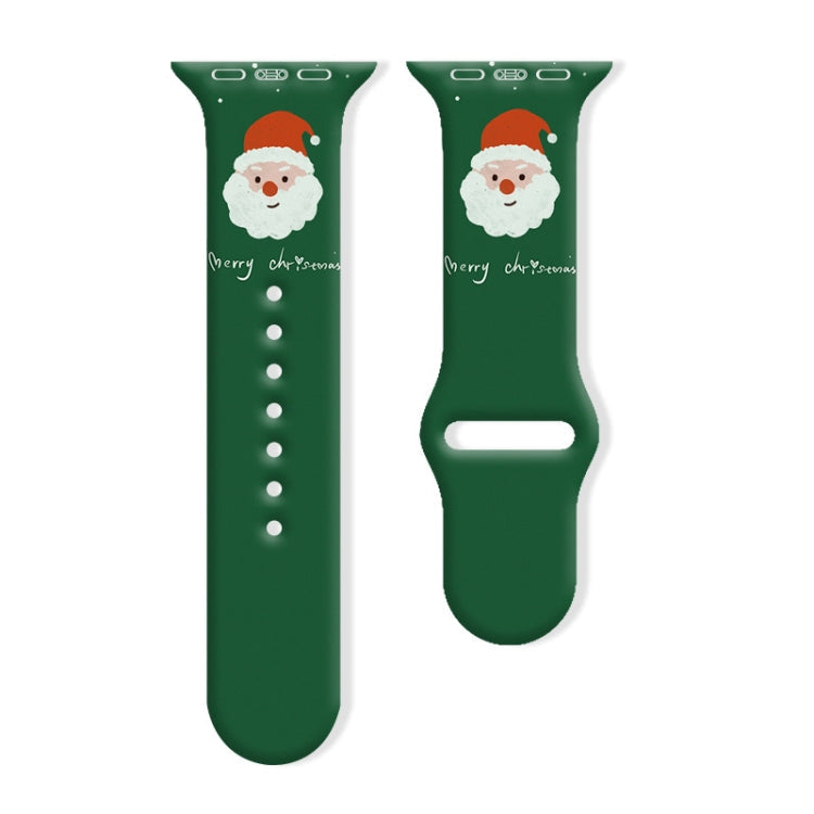 Christmas Pattern Reverse Buckle Silicone Watch Band, For Apple Watch 42mm / 41mm / 40mm / 38mm