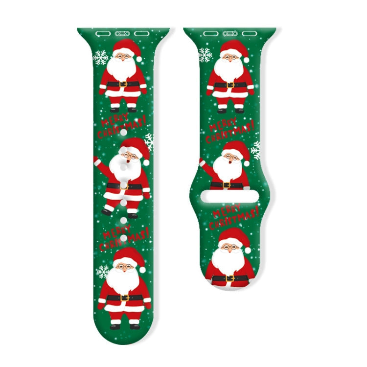 Christmas Pattern Reverse Buckle Silicone Watch Band, For Apple Watch 42mm / 41mm / 40mm / 38mm