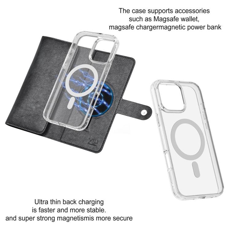 For iPhone 15 Pro Max ViLi GVS-C Series MagSafe Magnetic RFID Leather Flip Phone Case(Black)