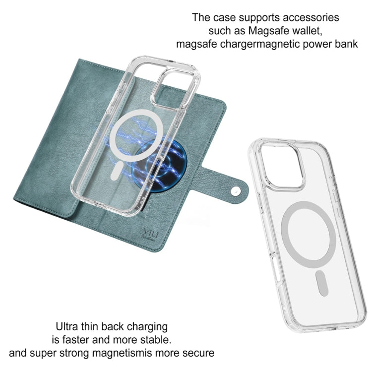 For iPhone 15 Pro ViLi GVS-C Series MagSafe Magnetic RFID Leather Flip Phone Case(Green)