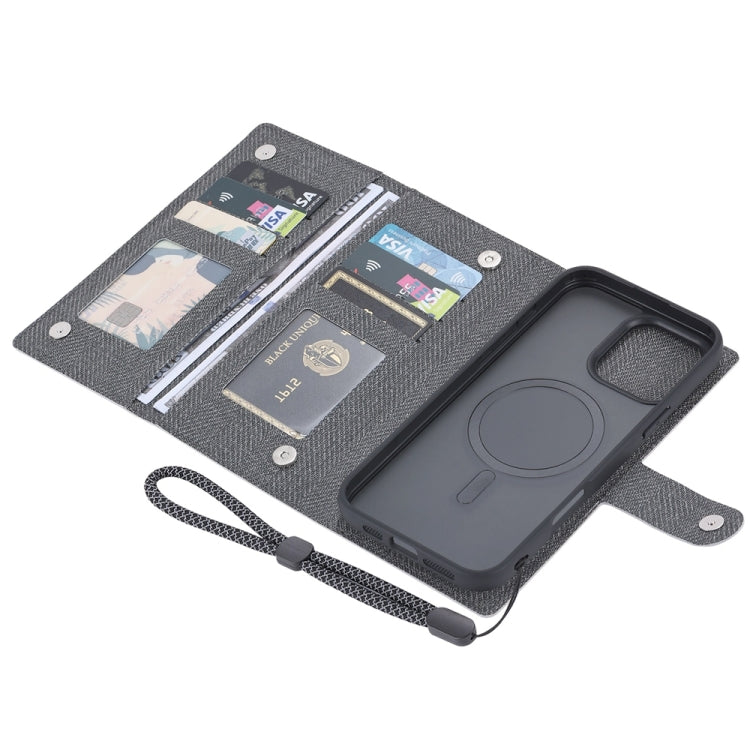 For iPhone 15 Pro Max ViLi GBS Series MagSafe Magnetic RFID Leather Flip Phone Case(Black)