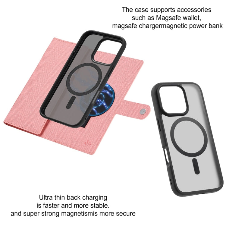 For iPhone 15 Pro ViLi GBS Series MagSafe Magnetic RFID Leather Flip Phone Case(Pink)