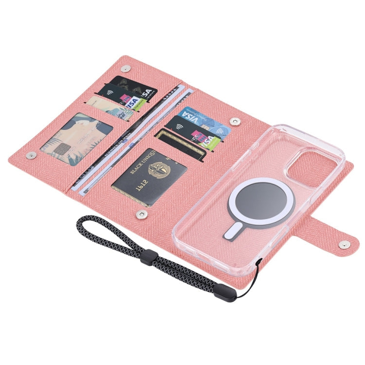 For iPhone 15 Pro ViLi GBS-C Series MagSafe Magnetic RFID Leather Flip Phone Case(Pink)
