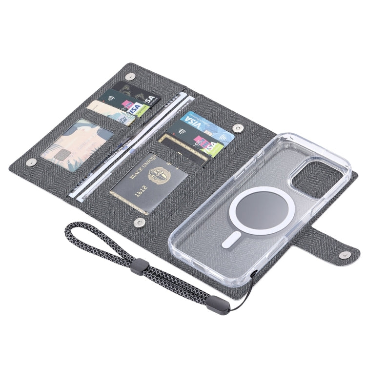For iPhone 15 Pro ViLi GBS-C Series MagSafe Magnetic RFID Leather Flip Phone Case(Black)