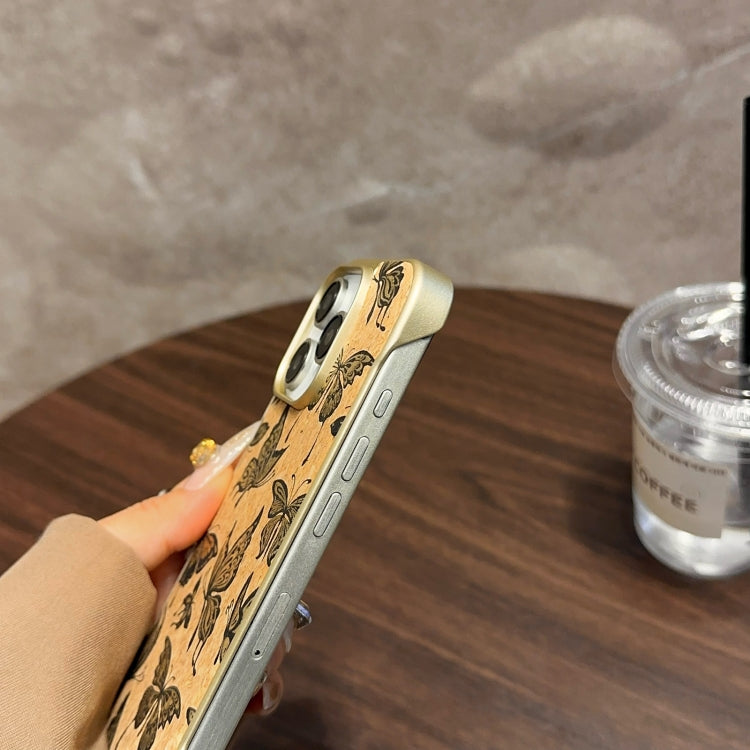 For iPhone 15 Pro Max Denior A18 WoodenPaint MagSafe Phone Case(Brown)