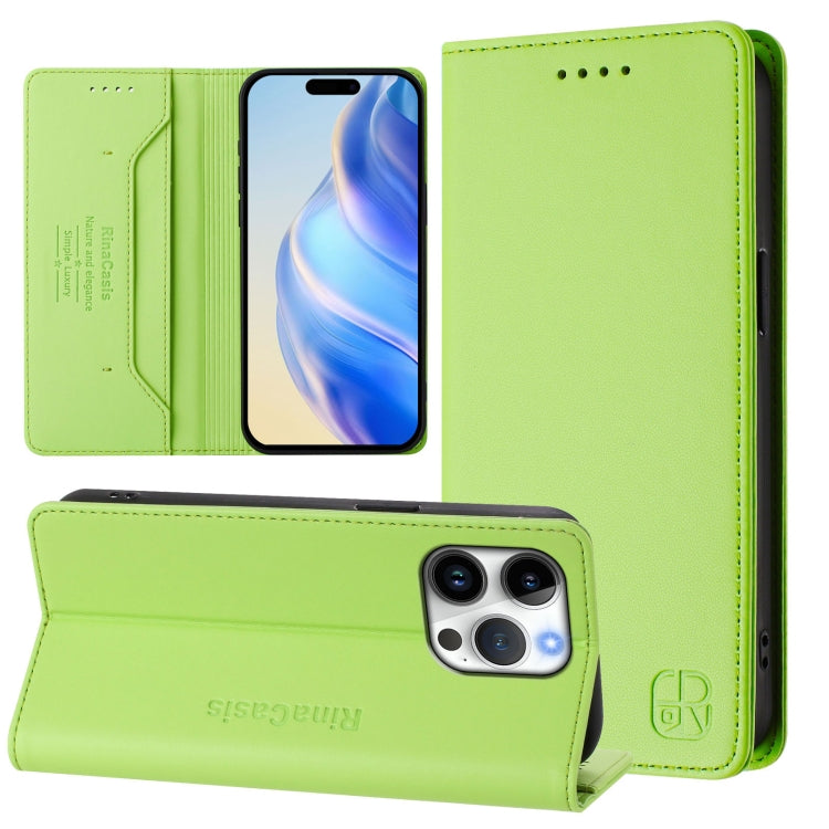 RC01 Dual-Folded Magnetic Suction RFID Leather Phone Case, For iPhone 17, For iPhone Air, For iPhone 16 Pro Max