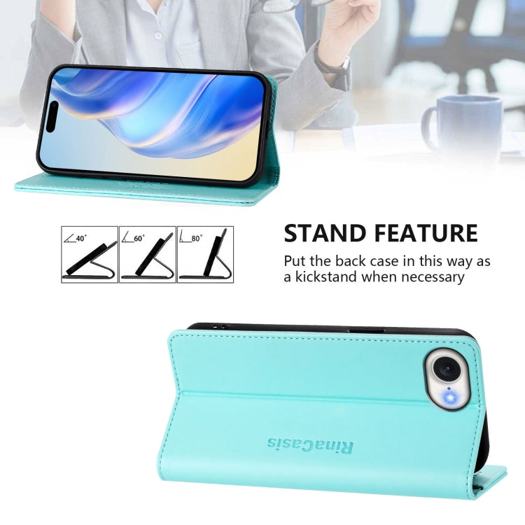 RC01 Dual-Folded Magnetic Suction RFID Leather Phone Case, For iPhone 17e / 16e, For iPhone 17 Pro Max, For iPhone 17 Pro