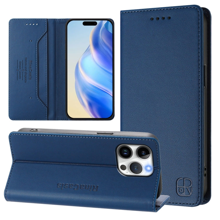 RC01 Dual-Folded Magnetic Suction RFID Leather Phone Case, For iPhone 15 Pro Max, For iPhone 15 Pro, For iPhone 15 Plus