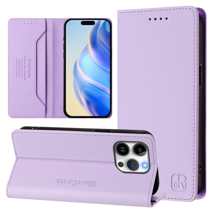 RC01 Dual-Folded Magnetic Suction RFID Leather Phone Case, For iPhone 13 Pro Max, For iPhone 13 Pro, For iPhone 13 mini