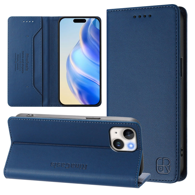 RC01 Dual-Folded Magnetic Suction RFID Leather Phone Case, For iPhone 13 Pro Max, For iPhone 13 Pro, For iPhone 13 mini