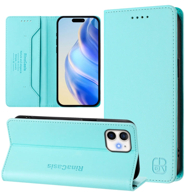 RC01 Dual-Folded Magnetic Suction RFID Leather Phone Case, For iPhone 12 / 12 Pro, For iPhone 12 Pro Max, For iPhone 12 mini